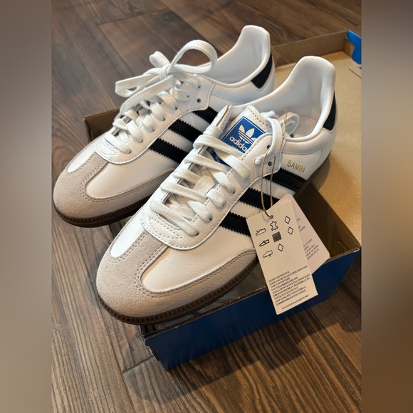 adidas Shoes - Adidas Samba OG White, Black, and Tan/Gum Sneakers NWT